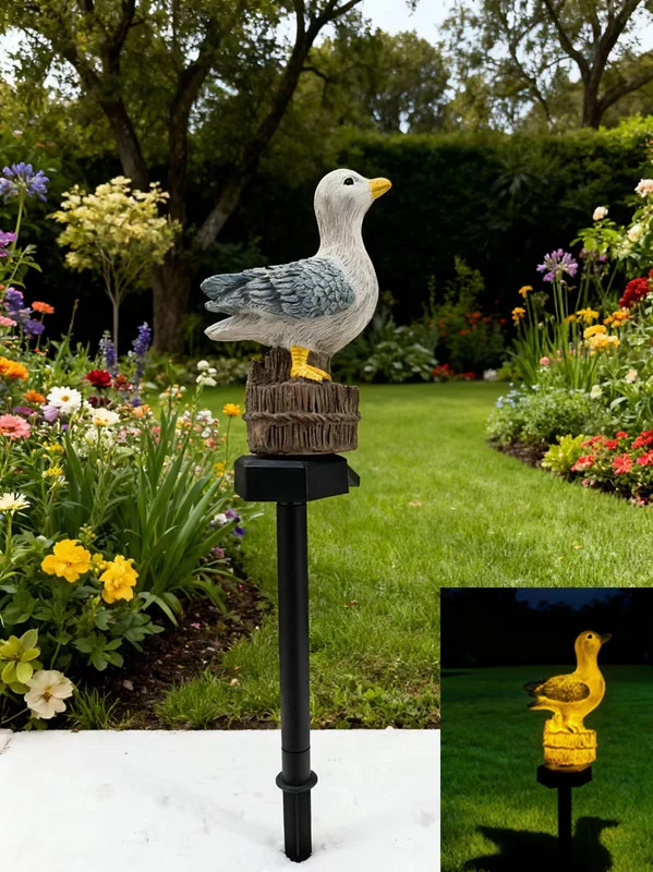 Niedliches Solar-Eichhörnchen Gartenstecker Licht mit integriertem Solarpanel und warmem LED-Glühen Skanto