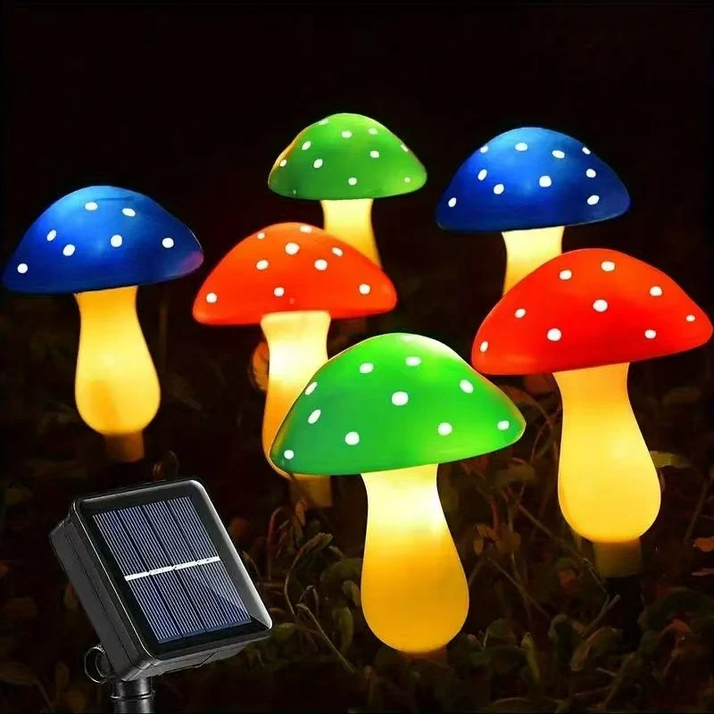 Bezaubernde Pilz-Wegeleuchten mit Keramik-Stil-Kappen und warmer LED-Beleuchtung Skanto