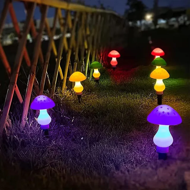 Bezaubernde Pilz-Wegeleuchten mit Keramik-Stil-Kappen und warmer LED-Beleuchtung Skanto