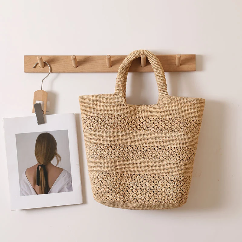 Handgemachte Strandtasche aus gewebtem Naturmaterial Skanto