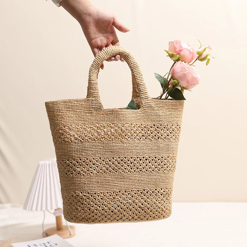 Handgemachte Strandtasche aus gewebtem Naturmaterial Skanto