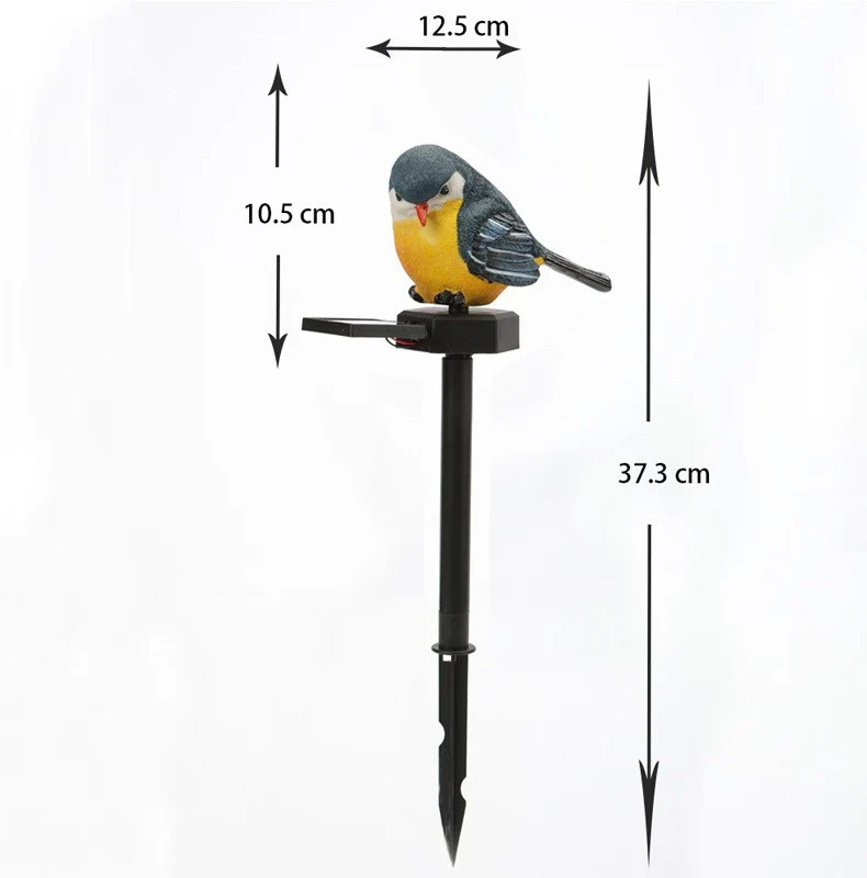 Realistischer Solar-Vogel-Gartenstecker mit Bewegungssensor und wetterfestem Design Skanto