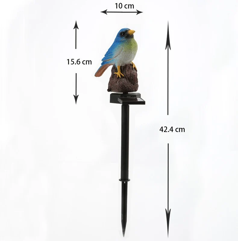 Realistischer Solar-Vogel-Gartenstecker mit Bewegungssensor und wetterfestem Design Skanto