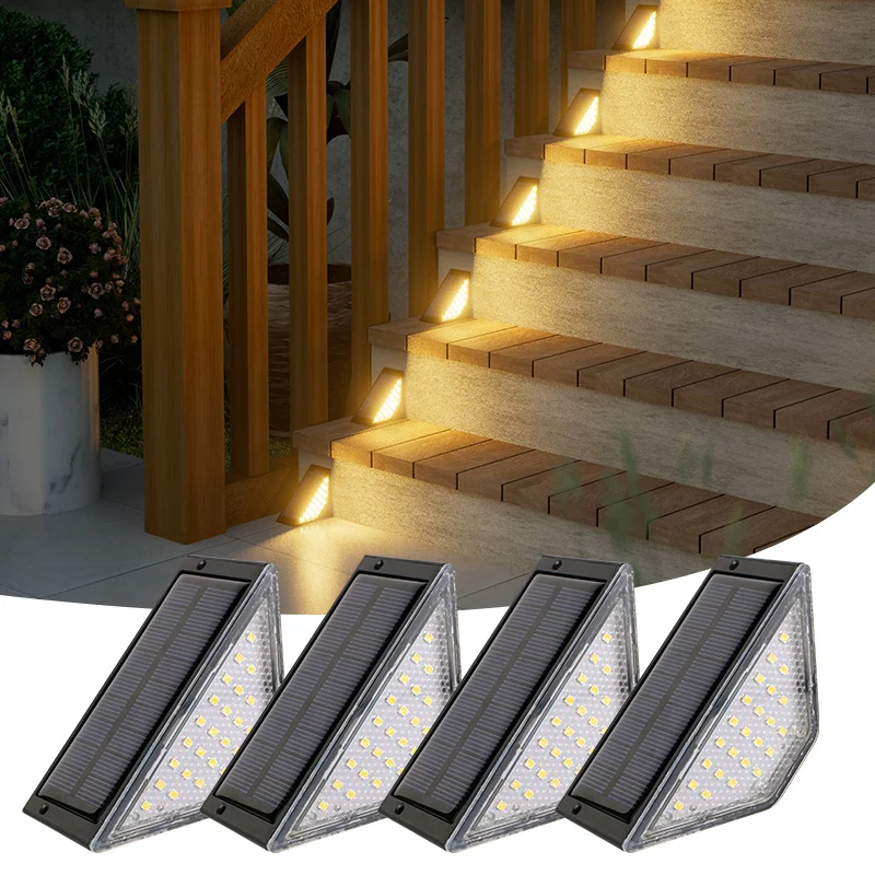 Dreieckige Solar-LED-Eckstufenleuchte mit hocheffizientem Photovoltaikpanel und wasserdichtem Gehäuse Skanto