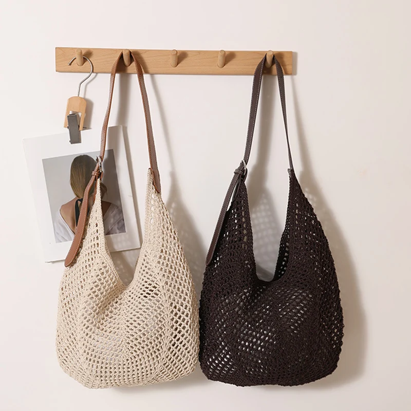 Leichte Netztasche mit verstellbarem Lederriemen Skanto