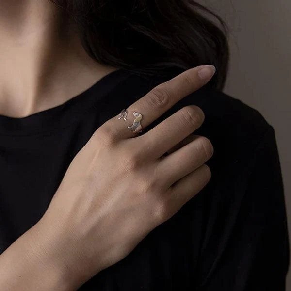 Dackel-Ring aus 925er Silber, verstellbar | Skanto