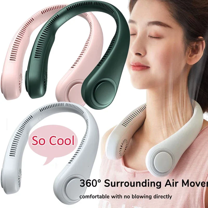 Blattloser Nackenventilator, 360° Kühl-Nackenventilator 3 Geschwindigkeiten, Skanto