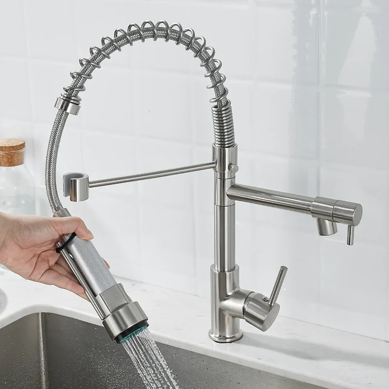 Armatur mit Doppelauslauf – Hochwertige Armatur für flexibles Spülen, einfache Installation, ideal für moderne Küchen, schwenkbar und langlebig | Skanto