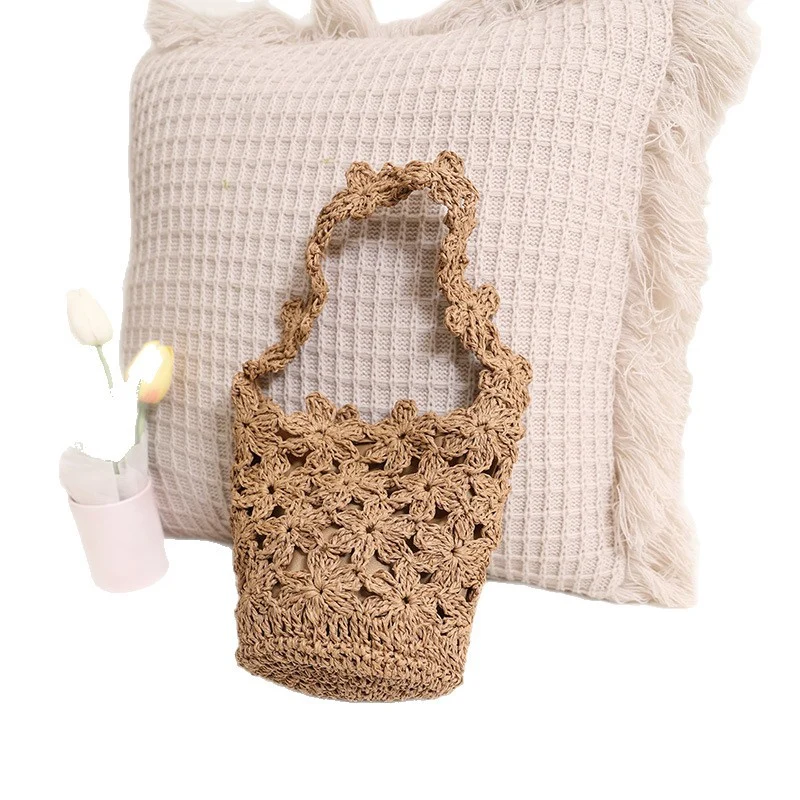 Handgemachte Makramee-Tasche im Blumendesign Skanto