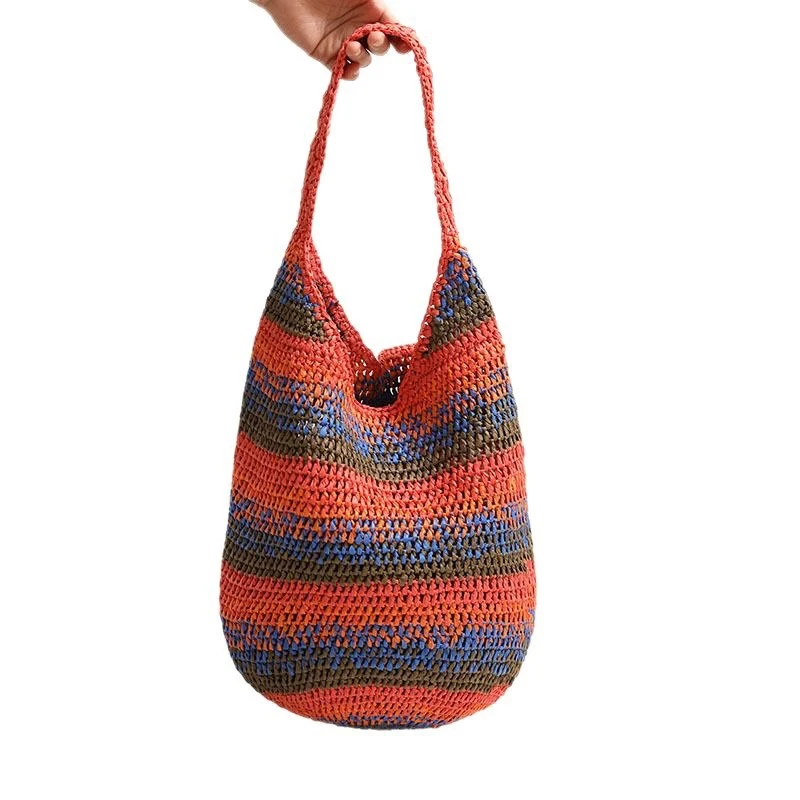Handgemachte, lockere Tasche aus gewebtem Material Skanto