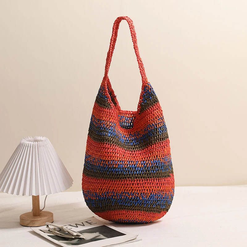 Handgemachte, lockere Tasche aus gewebtem Material Skanto