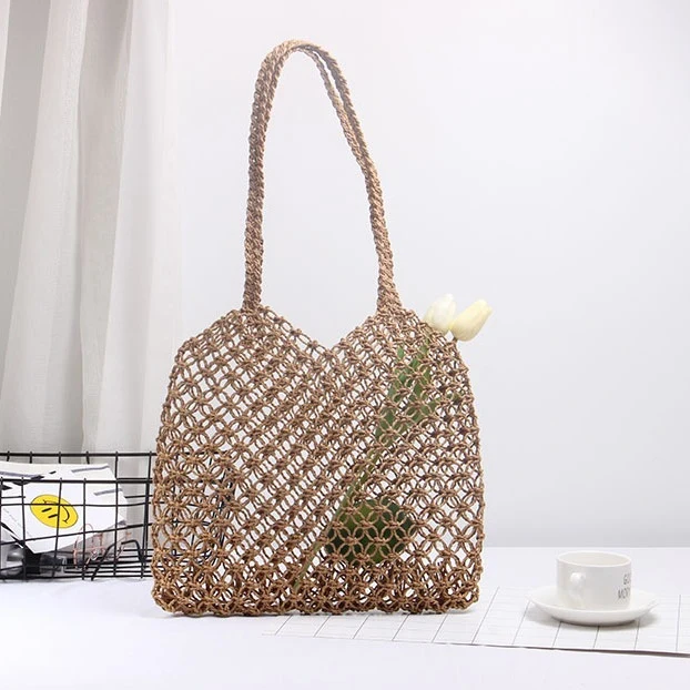 Strukturierte Rattan-Henkeltasche Skanto