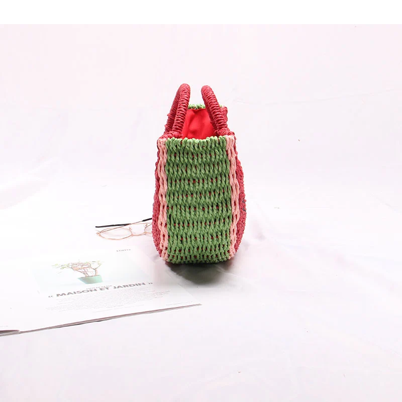 Handgemachte Korbtasche im Wassermelonen-Design Skanto