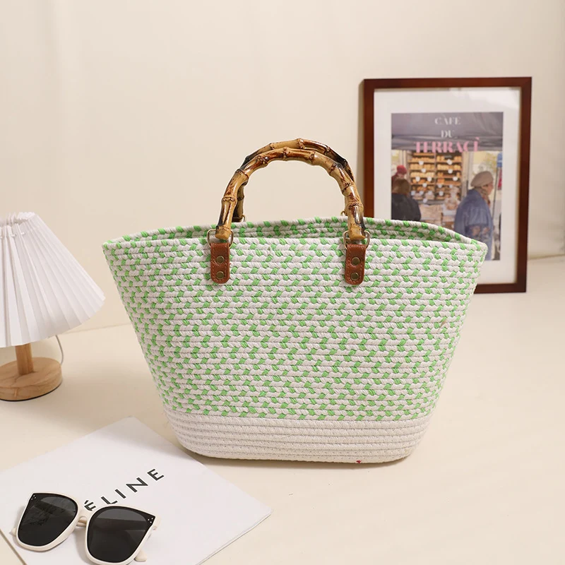 Eleganter Stroh-Shopper mit Bambusgriffen Skanto