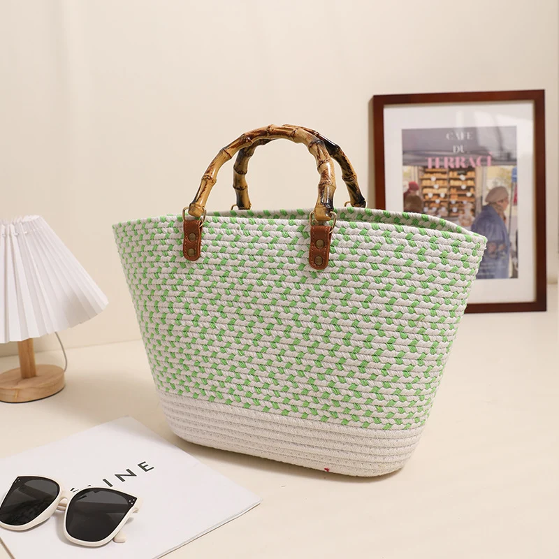 Eleganter Stroh-Shopper mit Bambusgriffen Skanto
