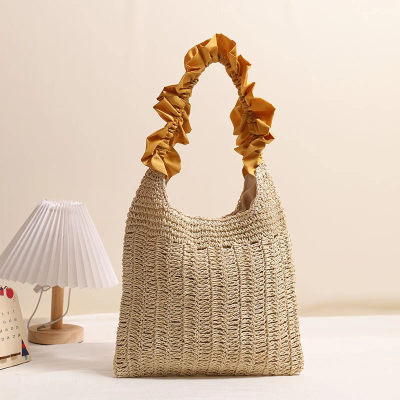 Elegante Handtasche mit gerafftem Ziergriff Skanto