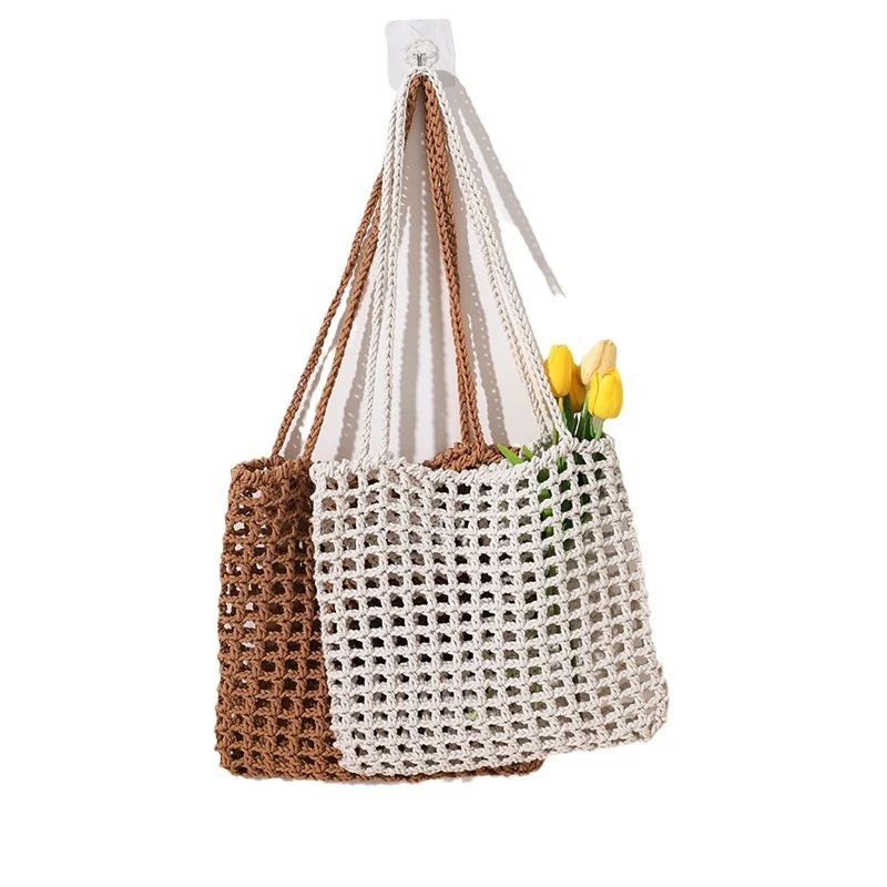 Handgefertigte Baumwolltasche mit dekorativem Netzdesign Skanto