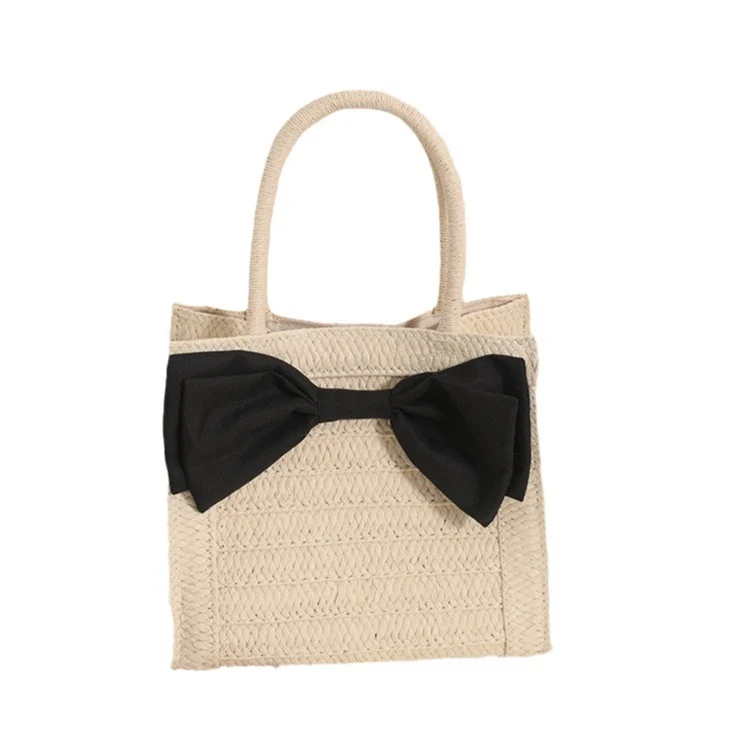 Elegante Strohtasche mit Schleifendetail Skanto