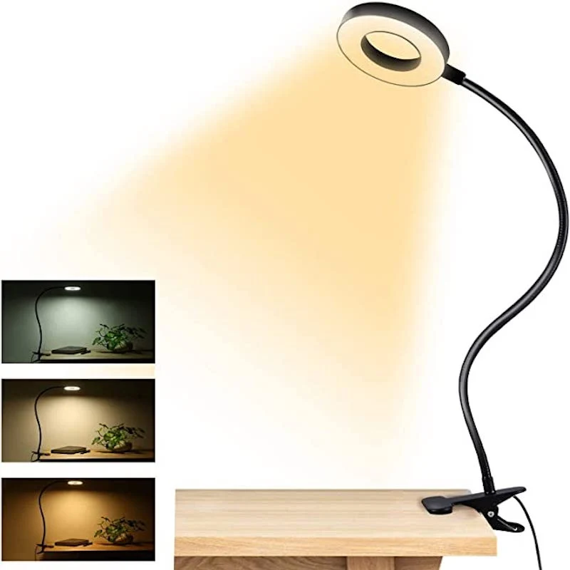 Skanto | Klemmleuchte - Leselampe mit 48 LEDs, 3 Farbmodi und 10 Helligkeitsstufen, Augenschutz & flexiblem Schwanenhals