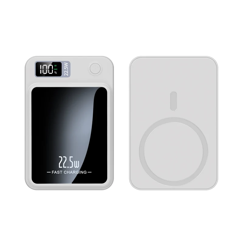 Tragbare Schnelllade-Powerbank mit LED-Display und kabellosem Laden Skanto
