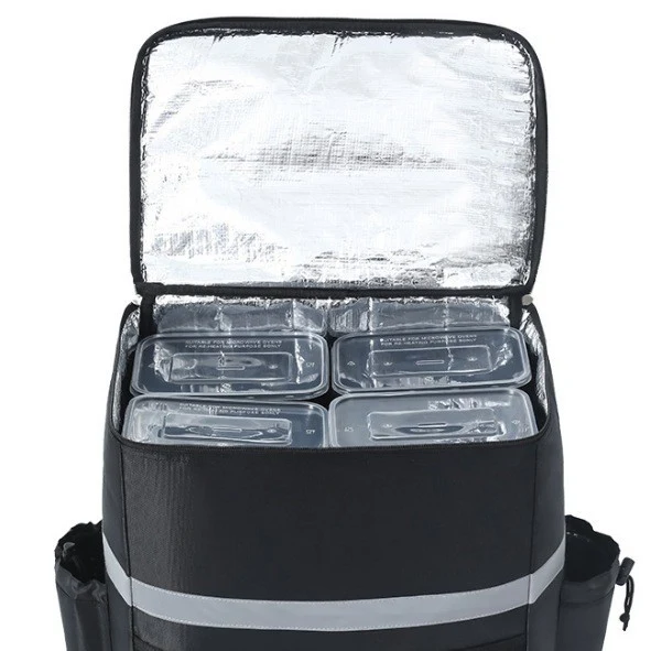 Unisex isolierter Lieferrucksack mit thermoisolierter Box, reflektierenden Streifen und extra stabilem Boden Skanto