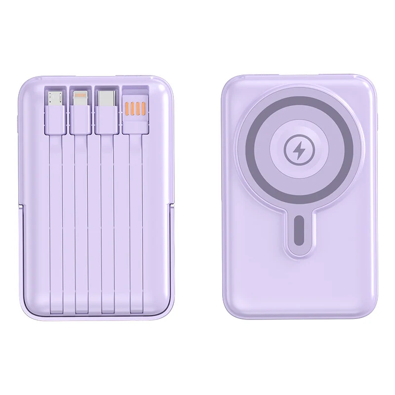 Tragbare Powerbank mit integrierten Ladekabeln und MagSafe-Funktion Skanto