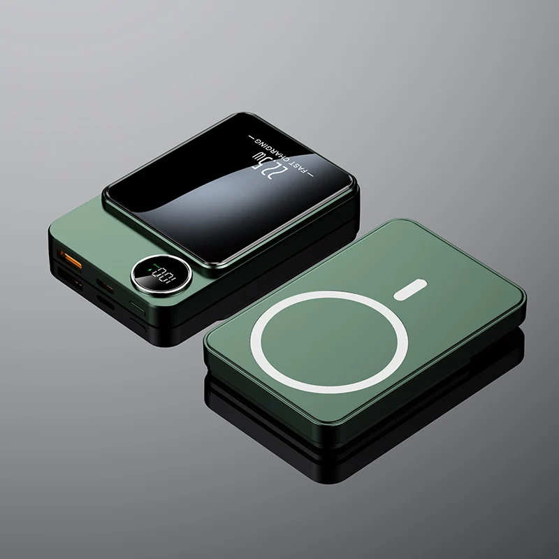Tragbare Powerbank mit innovativer Leistungsanzeige und induktiver Ladefunktion Skanto
