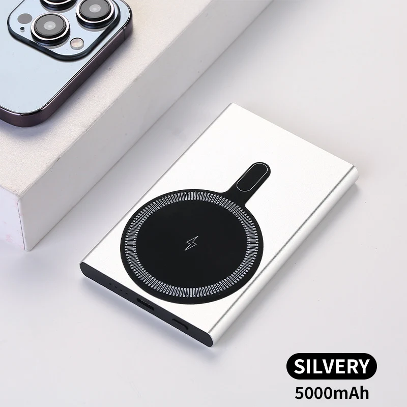Tragbare magnetische Powerbank mit schneller induktiver Ladefunktion Skanto
