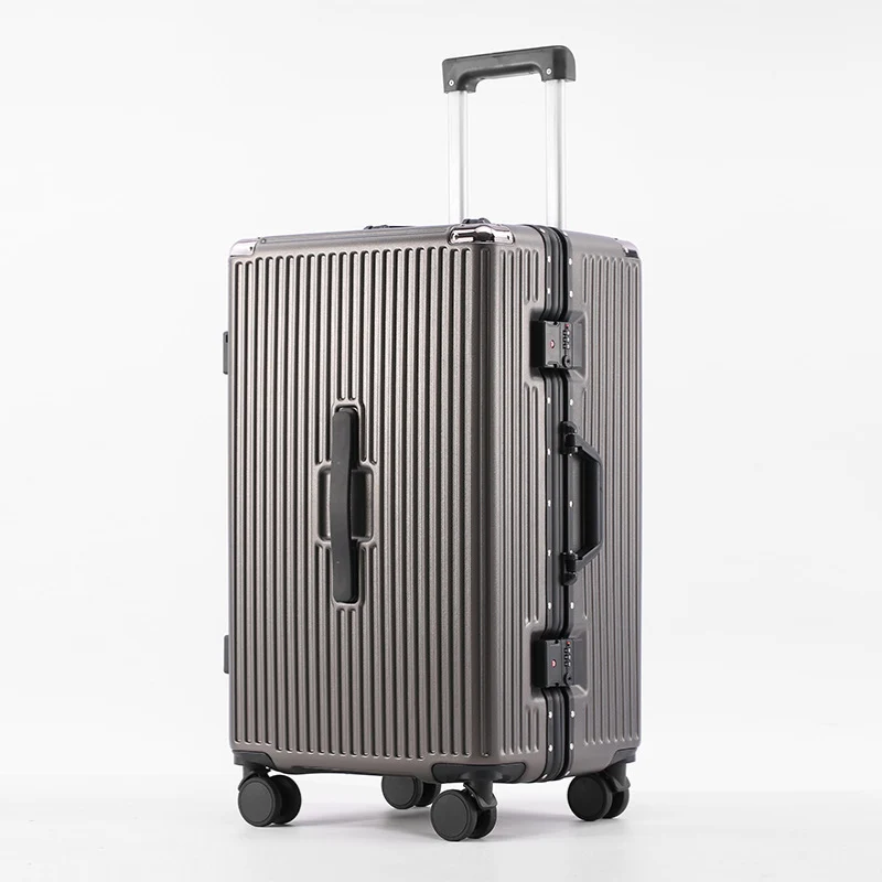 Unisex Stylischer, stoßfester Hartschalenkoffer mit Rippenstruktur Skanto