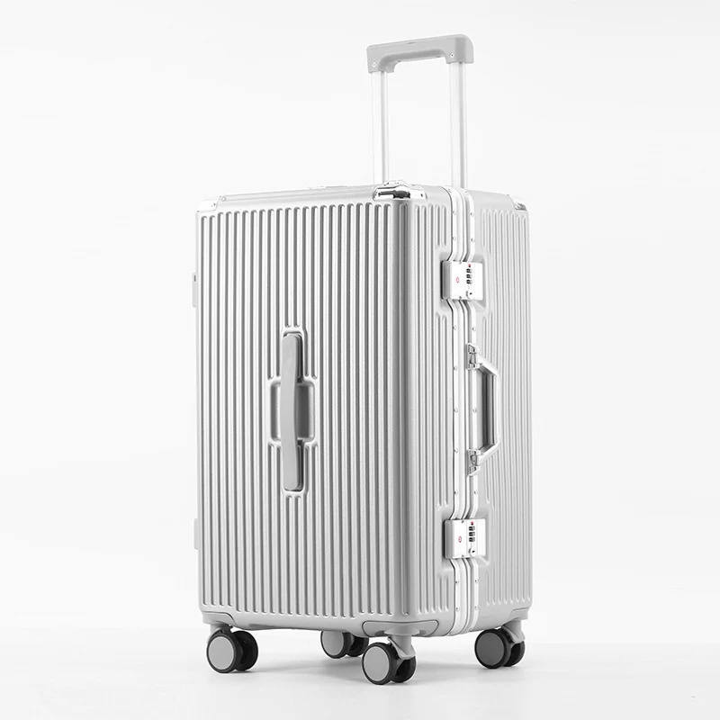 Unisex Stylischer, stoßfester Hartschalenkoffer mit Rippenstruktur Skanto