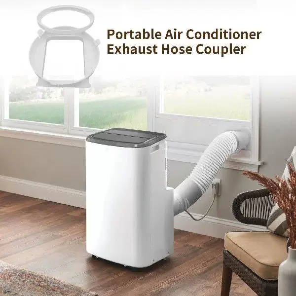 Skanto Universal-Fensterlüfteradapter Einheitsgröße mit rundem Abluftkragen und Schnellanschlussflansch für tragbare Klimaanlagen Skanto