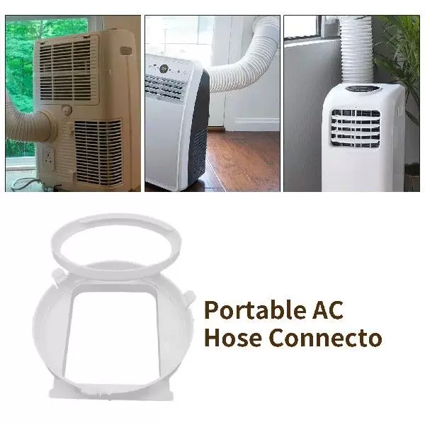 Skanto Universal-Fensterlüfteradapter Einheitsgröße mit rundem Abluftkragen und Schnellanschlussflansch für tragbare Klimaanlagen Skanto