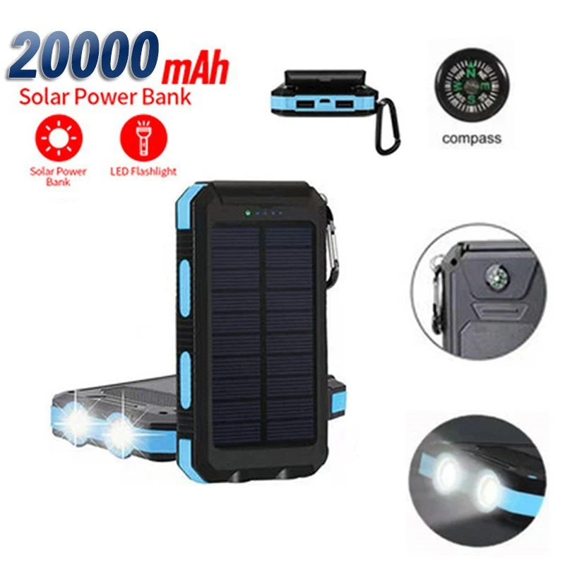 Solar-Ladegerät mit integriertem Kompass und LED-Taschenlampe Skanto