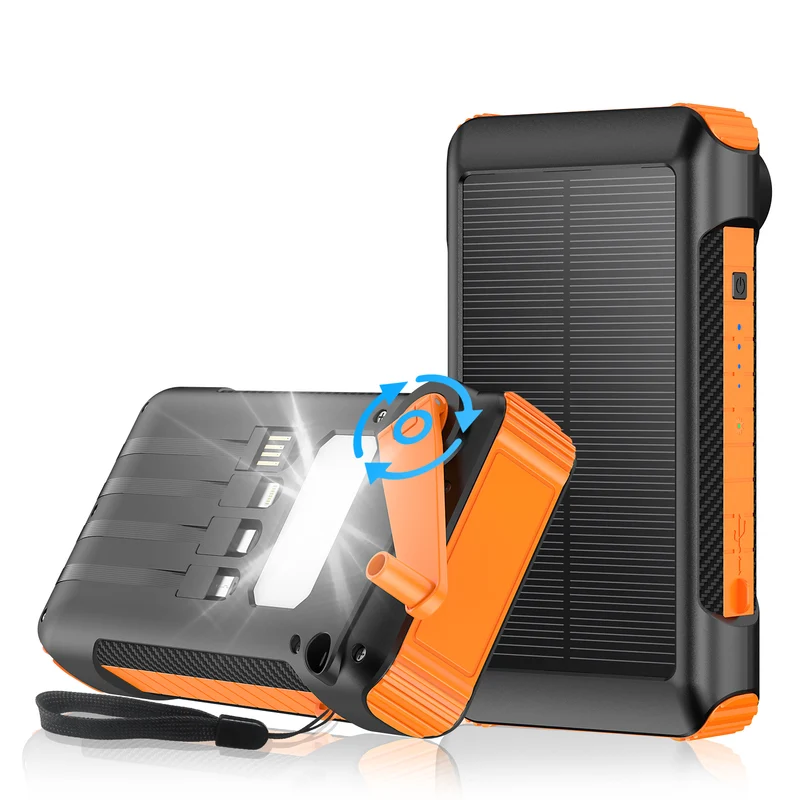 Robuste Solar-Powerbank mit LED-Licht und Kompass Skanto