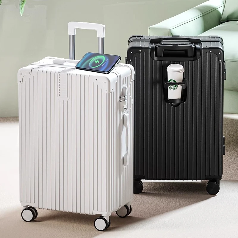 Unisex Gerippter Hartschalen-Reisekoffer Skanto
