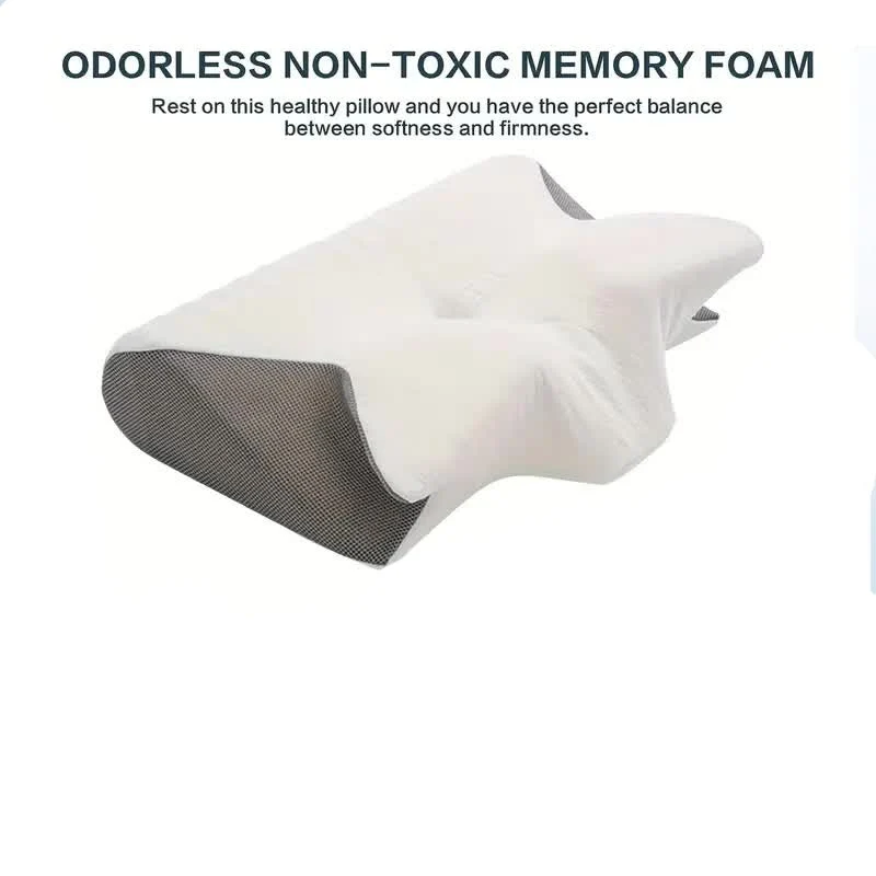 SleepEase Schmetterlings-Memory-Schaum-Kissen – Ergonomische Unterstützung für Seiten- und Rückenschläfer Skanto