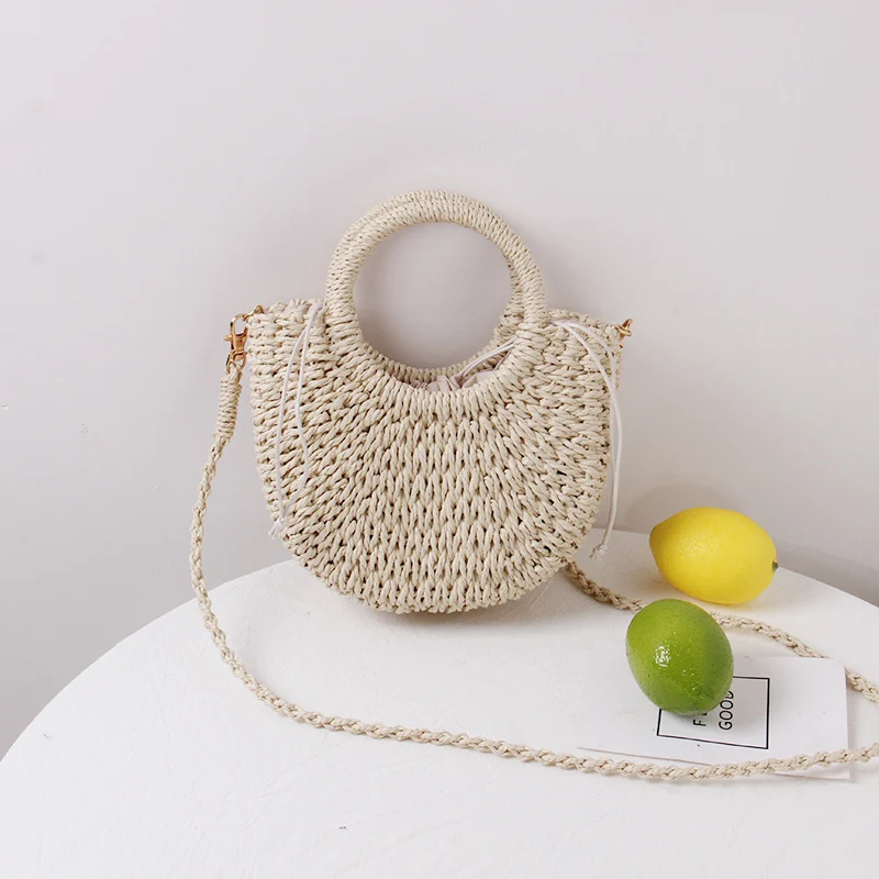 Geflochtene Mini-Handtasche mit runden Griffen Skanto