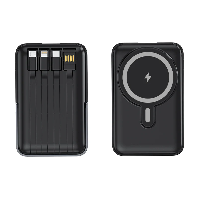 Tragbare Powerbank mit multifunktionalen Ladekabeln Skanto