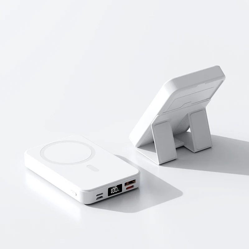 Tragbare MagSafe Powerbank mit integriertem Ständer und Digitalanzeige Skanto