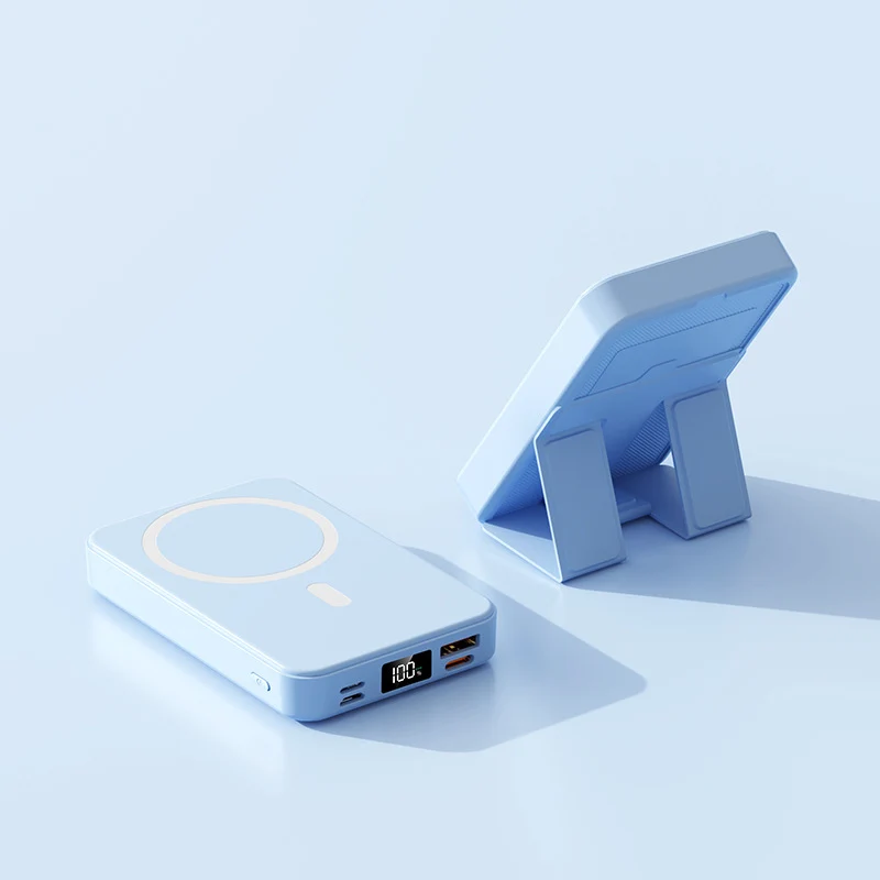 Tragbare MagSafe Powerbank mit integriertem Ständer und Digitalanzeige Skanto
