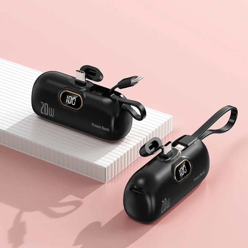 Powerbank mit integriertem Ladekabel Skanto