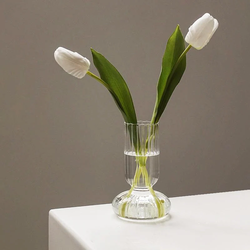 Gestreifte Glaszylindervase | Skanto