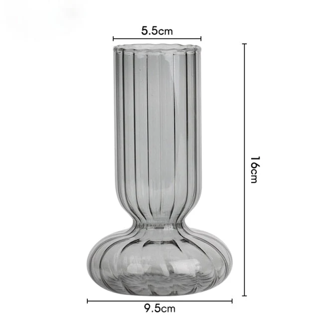 Gestreifte Glaszylindervase | Skanto
