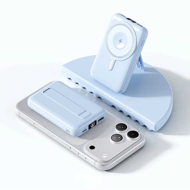 Kompakte magnetische Powerbank mit Standfunktion Skanto
