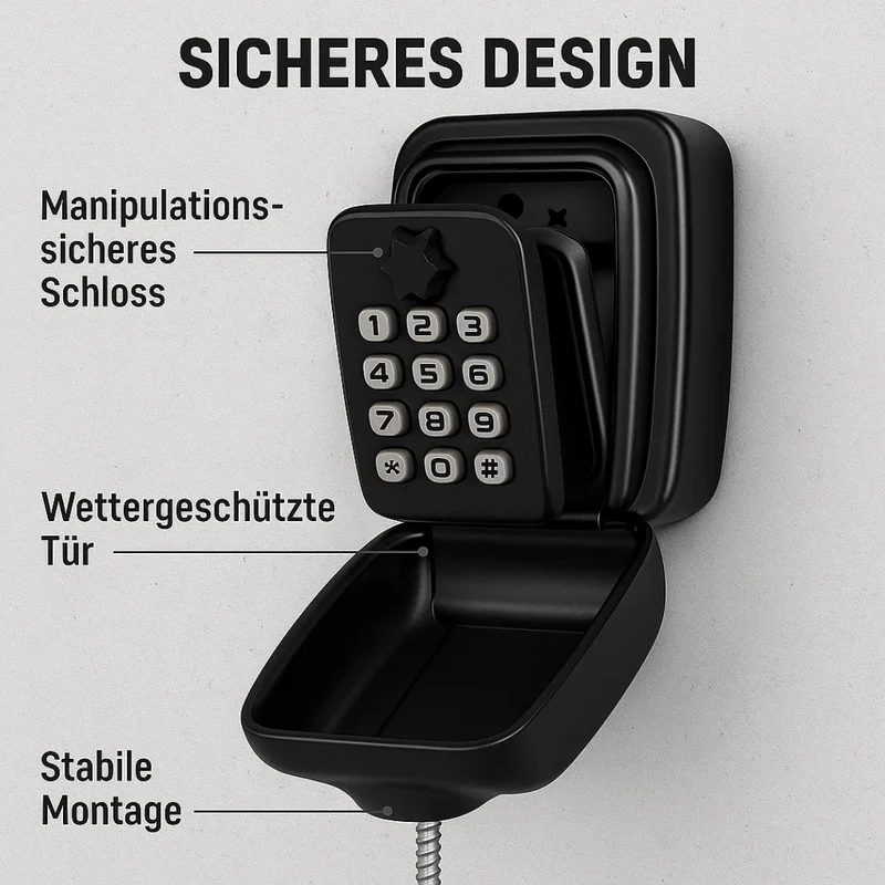 KeyGuard Outdoor-Safe – Wasserdichter Wand-Schlüsselkasten | Skanto