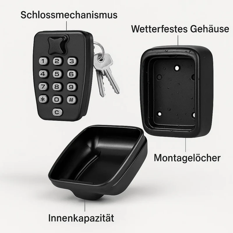 KeyGuard Outdoor-Safe – Wasserdichter Wand-Schlüsselkasten | Skanto