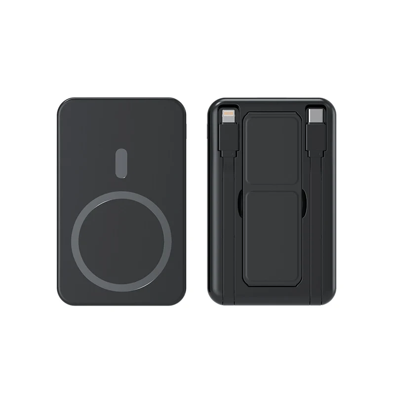Tragbare kabellose Powerbank mit integrierten USB-Kabeln Skanto