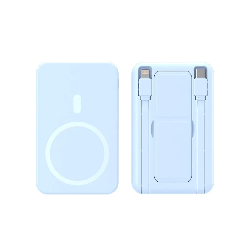 Tragbare kabellose Powerbank mit integrierten USB-Kabeln Skanto