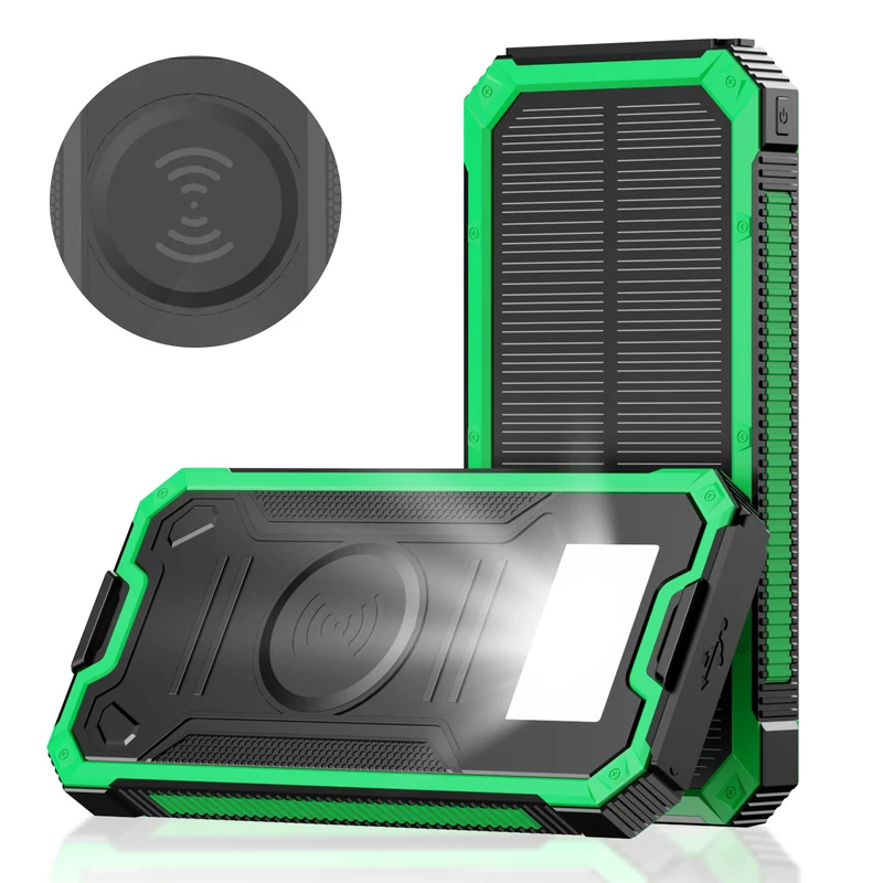 Tragbare Solar-Powerbank mit Schnellladefunktion und kabelloser Ladekompatibilität Skanto