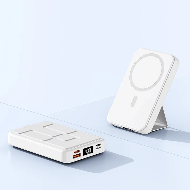 Tragbare Powerbank mit integriertem Ständer und LCD-Anzeige Skanto